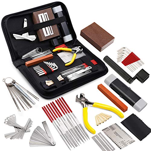Mifoge 45Pcs Guitar Repairing Maintenance Tool Kit With Carry Bag Large Care Set Of Tools For Acoustic Guitar Electric Guitar Uk