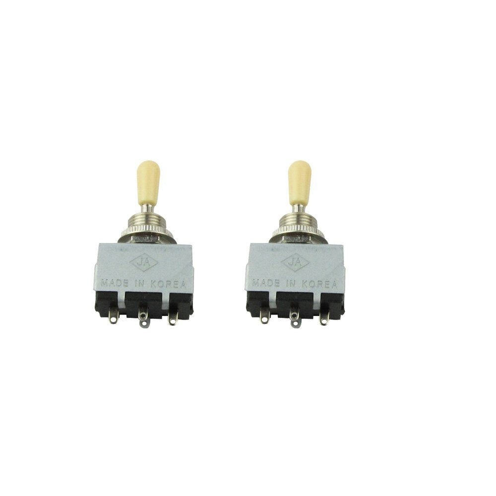 Musiclily Metric 3 Way Enclosed Toggle Switch Pickup Selector for Epiphone Les Paul Style Electric Guitar Replacement, White Tip