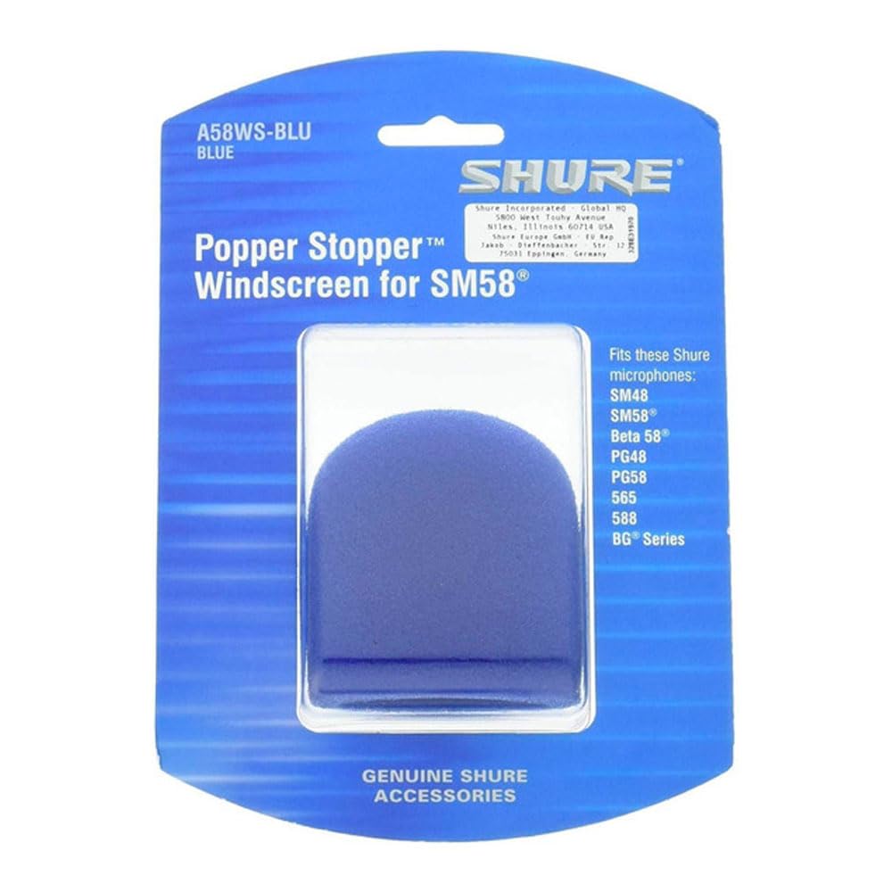 Shure A58WS-BLU Foam Windscreen for All Ball Type Microphones, Blue