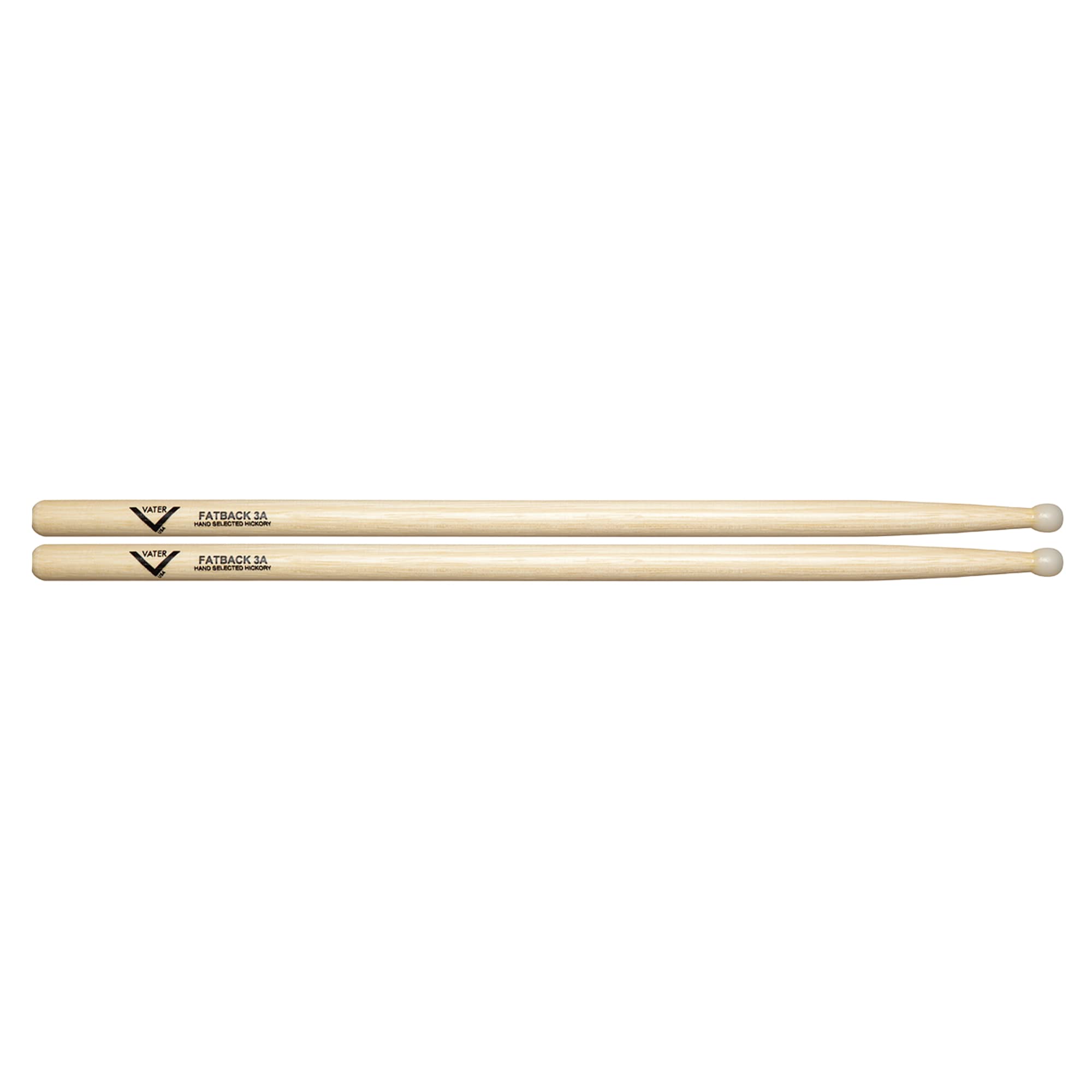 Vater 3A Nylon Tip Hickory Drum Sticks, Pair