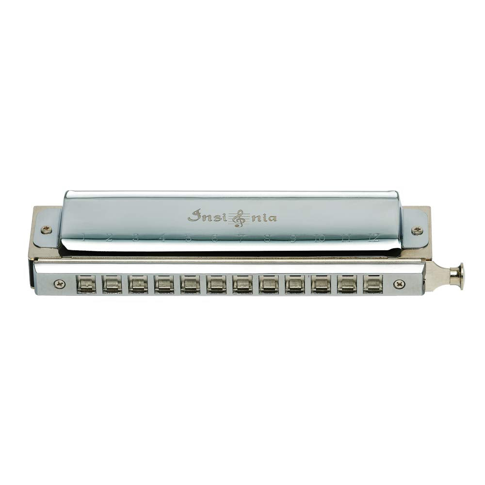 Insignia 12 Hole Chromatic Harmonica (Silver)