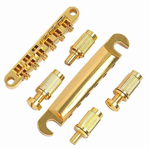 Musiclily Abr-1 Style Tune-O-Matic Bridge Tailpiece Set For Les Paul Guitar Replacement, Gold