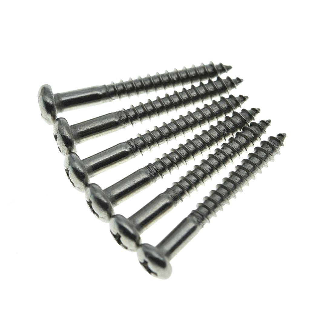 Dopro 6-Pack Stainless Steel Phillips Head Vintage-Style Guitar Tremolo Bridge Mounting Screws Fits Vintage FD Strat/Stratocaste
