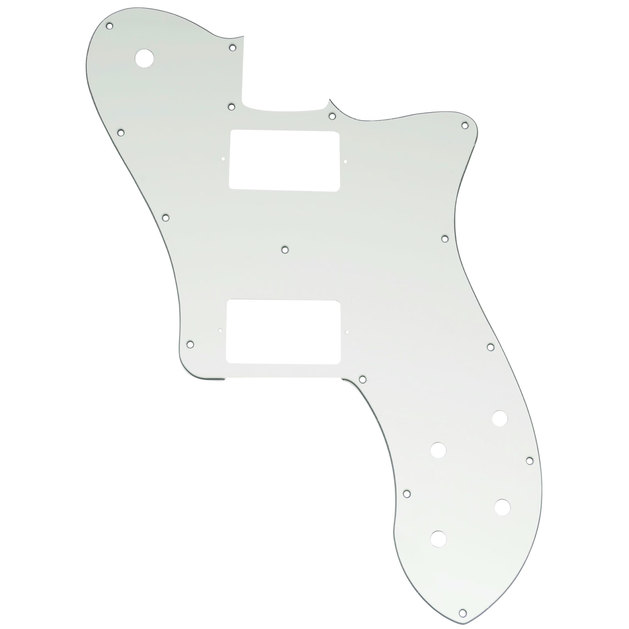 Musiclily Pro 15 Holes Covered Hh Guitar Pickguard For Mexico Fender 72 Tele Deluxe Style Electric Guitar, 3Ply Aged White