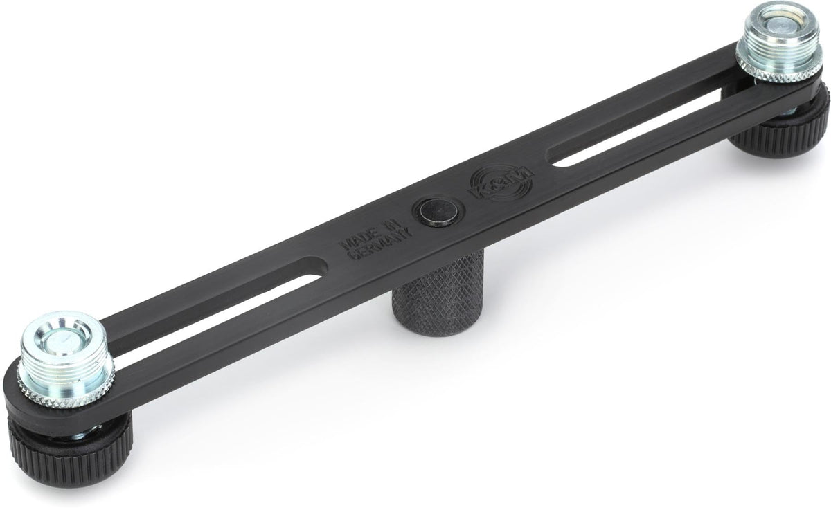 K&M Knig & Meyer 23550.500.55 Microphone Bar | Adjustable Positioning For Two Mics Or Booms | 5/8 Thread Stand Connector | Profe