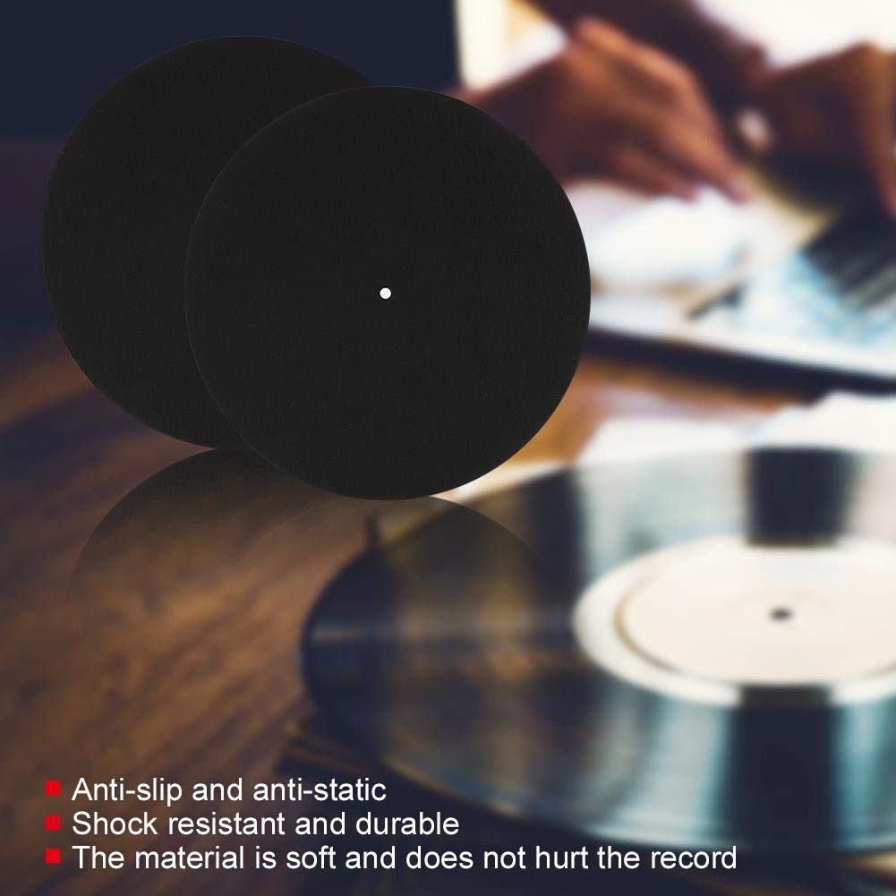 2 pcs 12 inch Turntable Platter Mat Record Players Turntable Home Disc Protective Non-Slip Mat Replacement Accessories