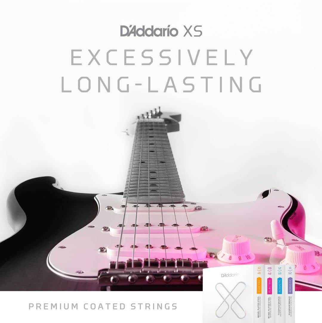 D'Addario Guitar Strings - XS Nickel Coated Electric Guitar Strings - XSE1046-3P - Maximum Life with Smooth Feel & Exceptional T