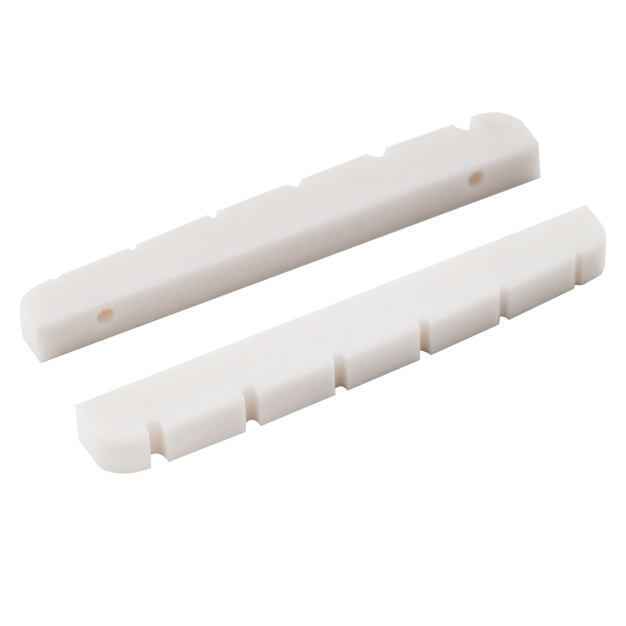 Musiclily Pro Urea Resin Plastic Slotted 42mm Strat Tele Electric Guitar Nuts Flat Bottom for 6-string Stratocaster/Telecaster G