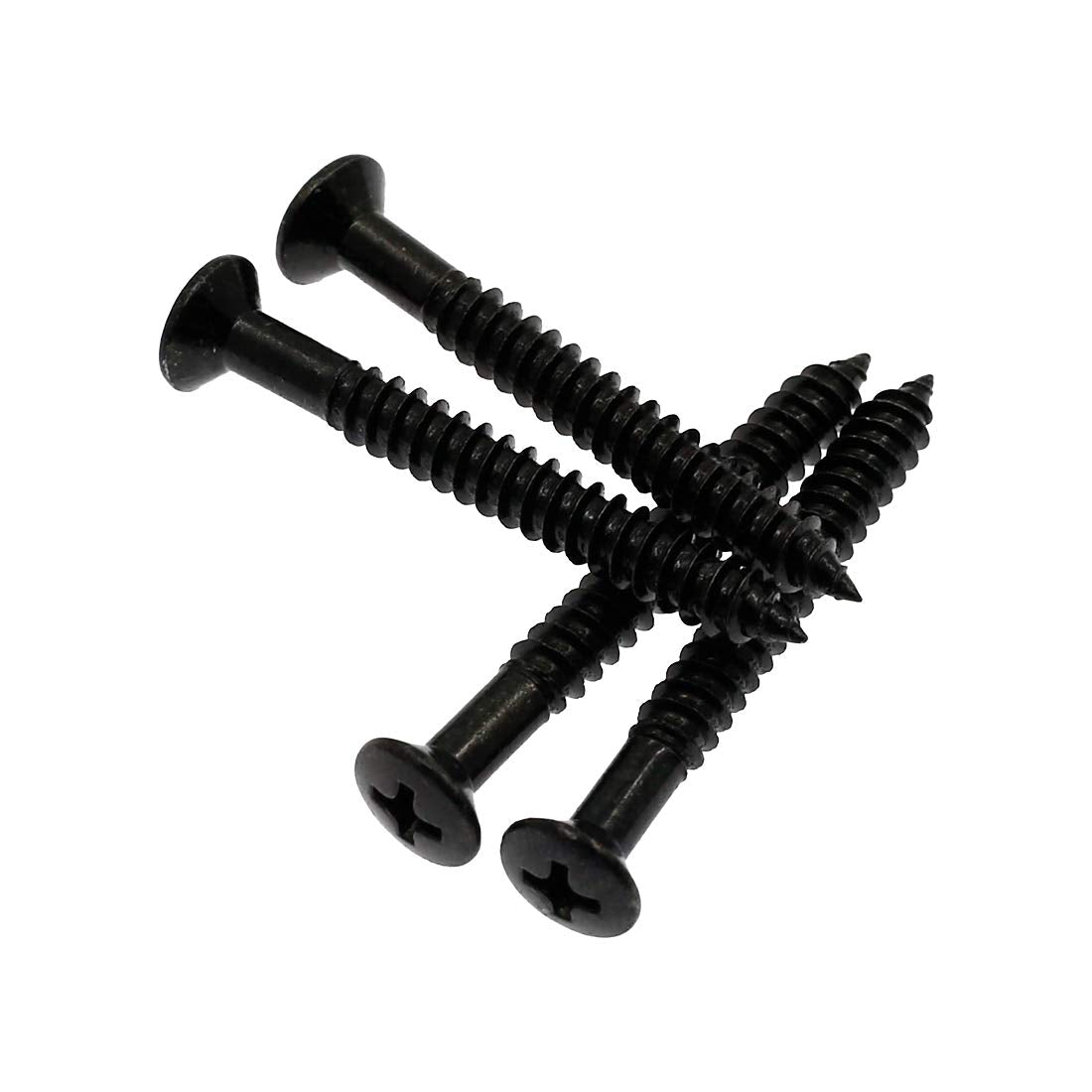 Hordion 4Pcs Guitar Neck Mounting Screws Ferrules Bushings Bolts for Electric Acoustic Guitar Bass, Black