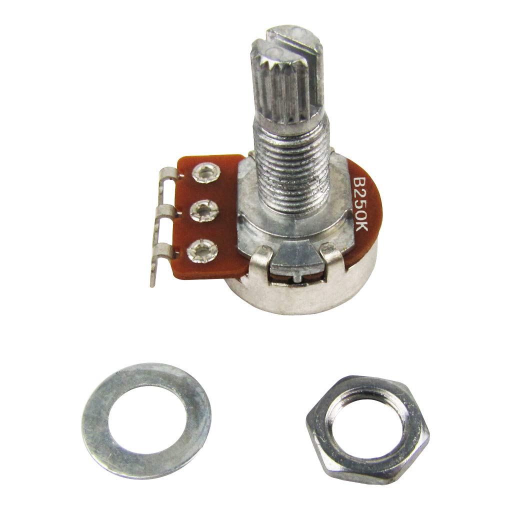 FLEOR 2pcs Small Size Guitar Pots 18mm Split Shaft B250K Potentiometers Linear Taper