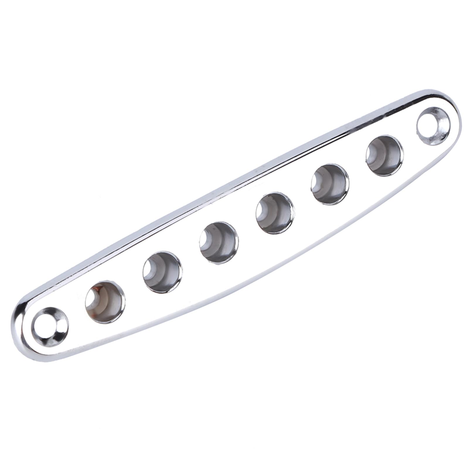 Guitar String Through Plate,Guitar Bridge String Thru Body Ferrule Bushing Plate Zinc Alloy for Electric Bass Guitar Parts(silve