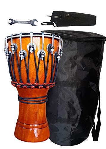 Gt Manufacturers Free Style Rope|Tuned Djembe|Djembe Drums|Musical Instrument|Percussion Hand Drums|Tribal Dholki (Yellow Brown)