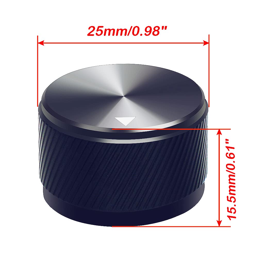 mxuteuk 3Pcs Black Guitar Knobs Aluminum Alloy Potentiometer Control Knob Volume Audio Electric Guitar Bass Knob Screw Type 25 x