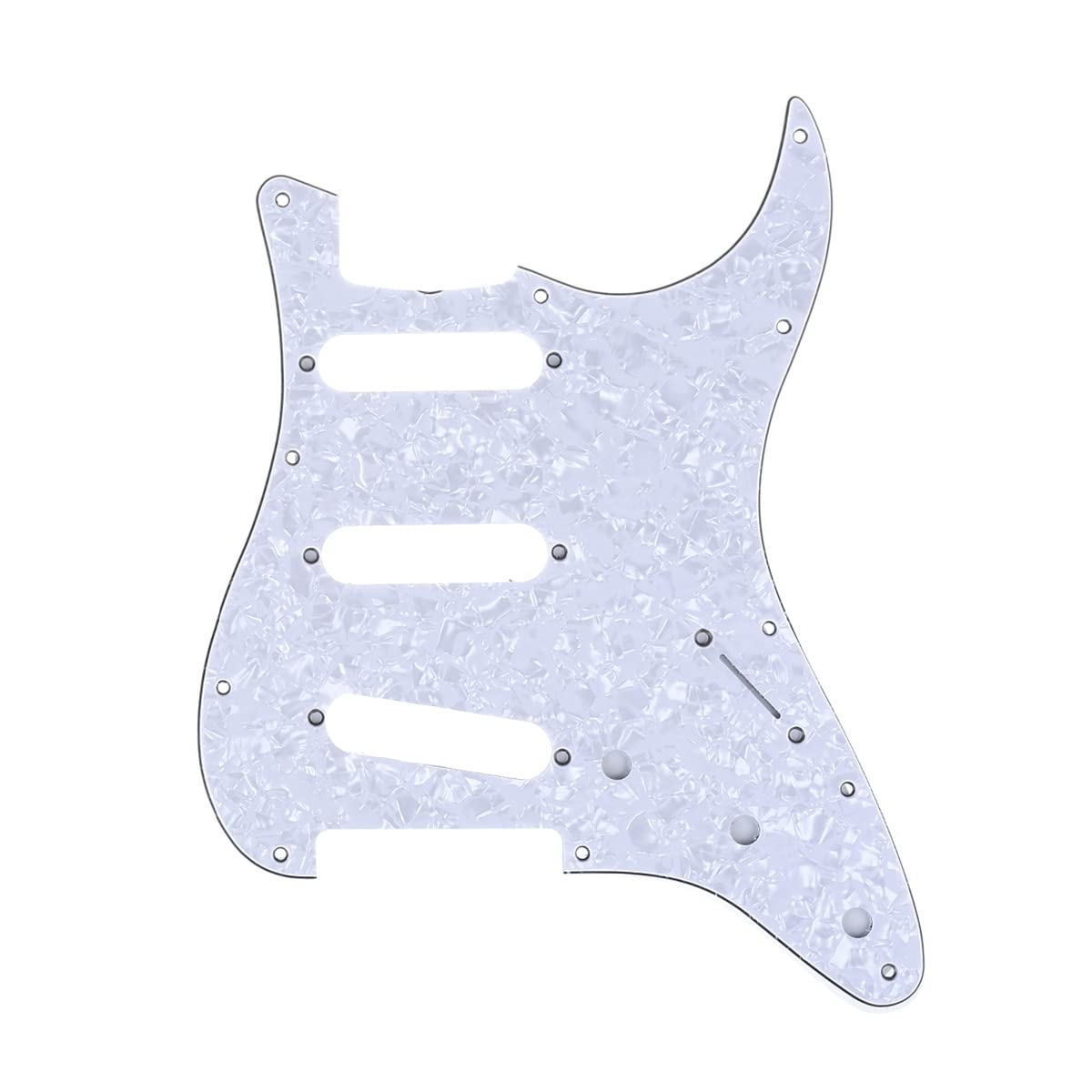 Musiclily Pro 11-Hole 62 Vintage Style Sss Strat Guitar Pickguard For American Stratocaster 62, 4Ply White Pearl