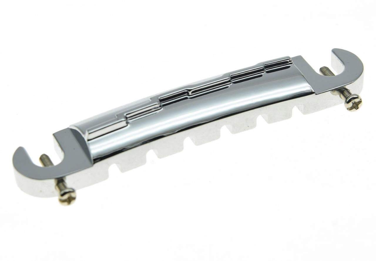 KAISH Chrome Electric Guitar Wrap Around Bridge Tailpiece for Les Paul LP Junior