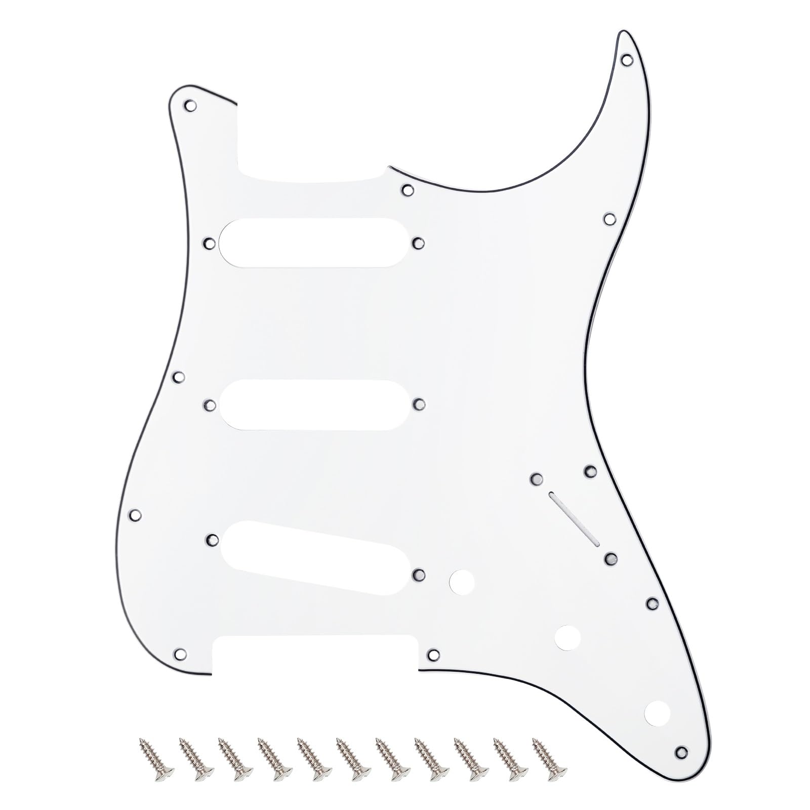Banworks 3 Ply Strat Sss Pickguard 11-Hole Electric Guitar Pickguard Scratch Plate For Usa/Mexican Fender Modern Style Standard