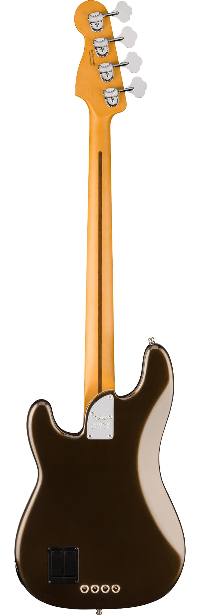 Fender American Ultra II Precision Bass - Texas Tea Bundle with Case, Strap, Cable, Hat, and Guitar Cleaning Kit