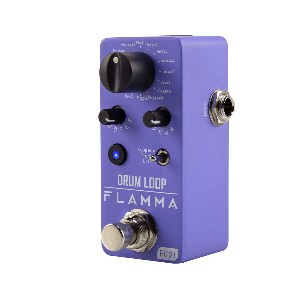 Flamma Fc01 Phrase Loop Pedal Looper Guitar Pedal With Drum Machine 20 Minutes Looper Capacity 16 Drum Groove Tap Tempo