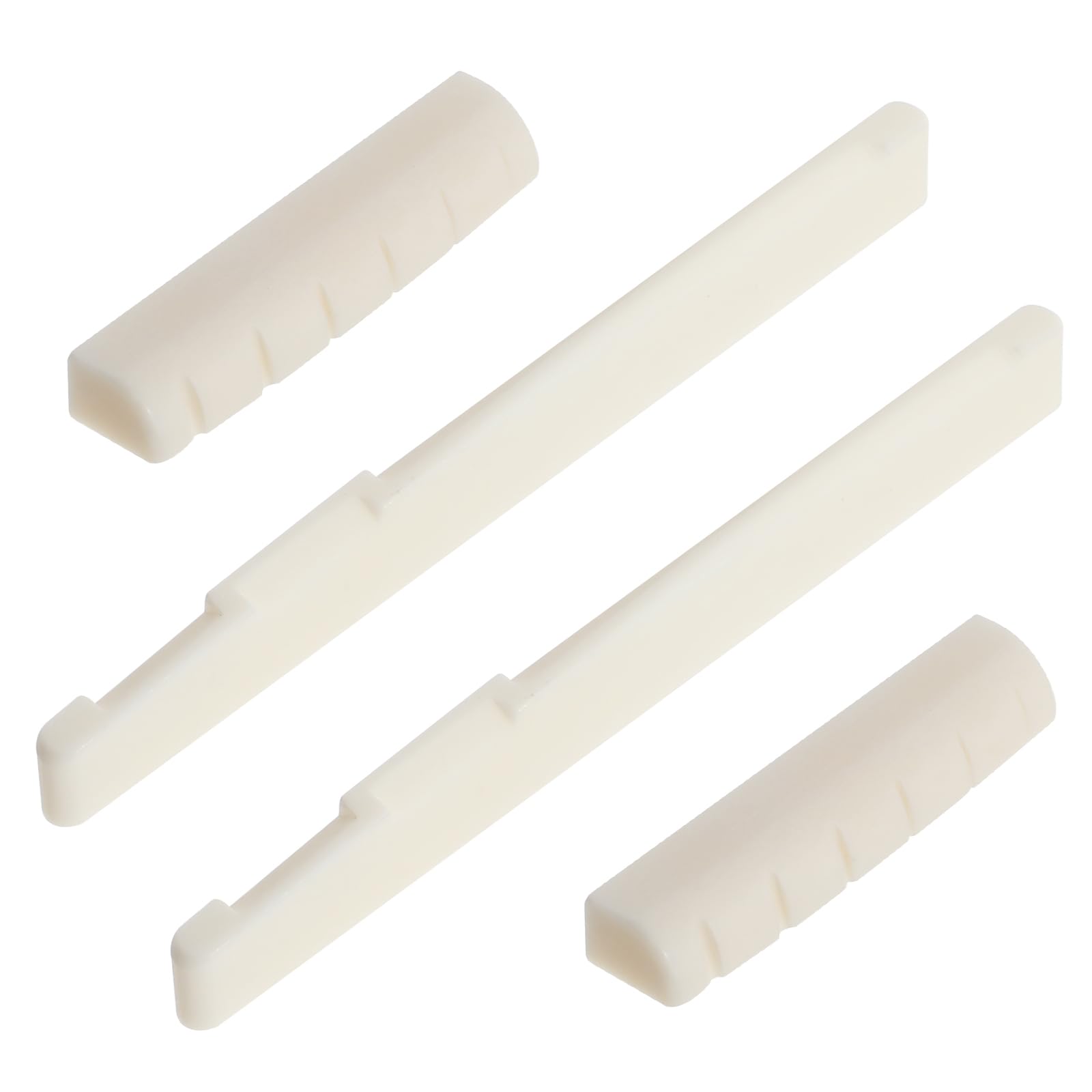 4Pcs 6 String Acoustic Guitar Bone Bridge Saddle And Nut Made Of Real Bone, Guitar Bridge Saddle (2 Pair)