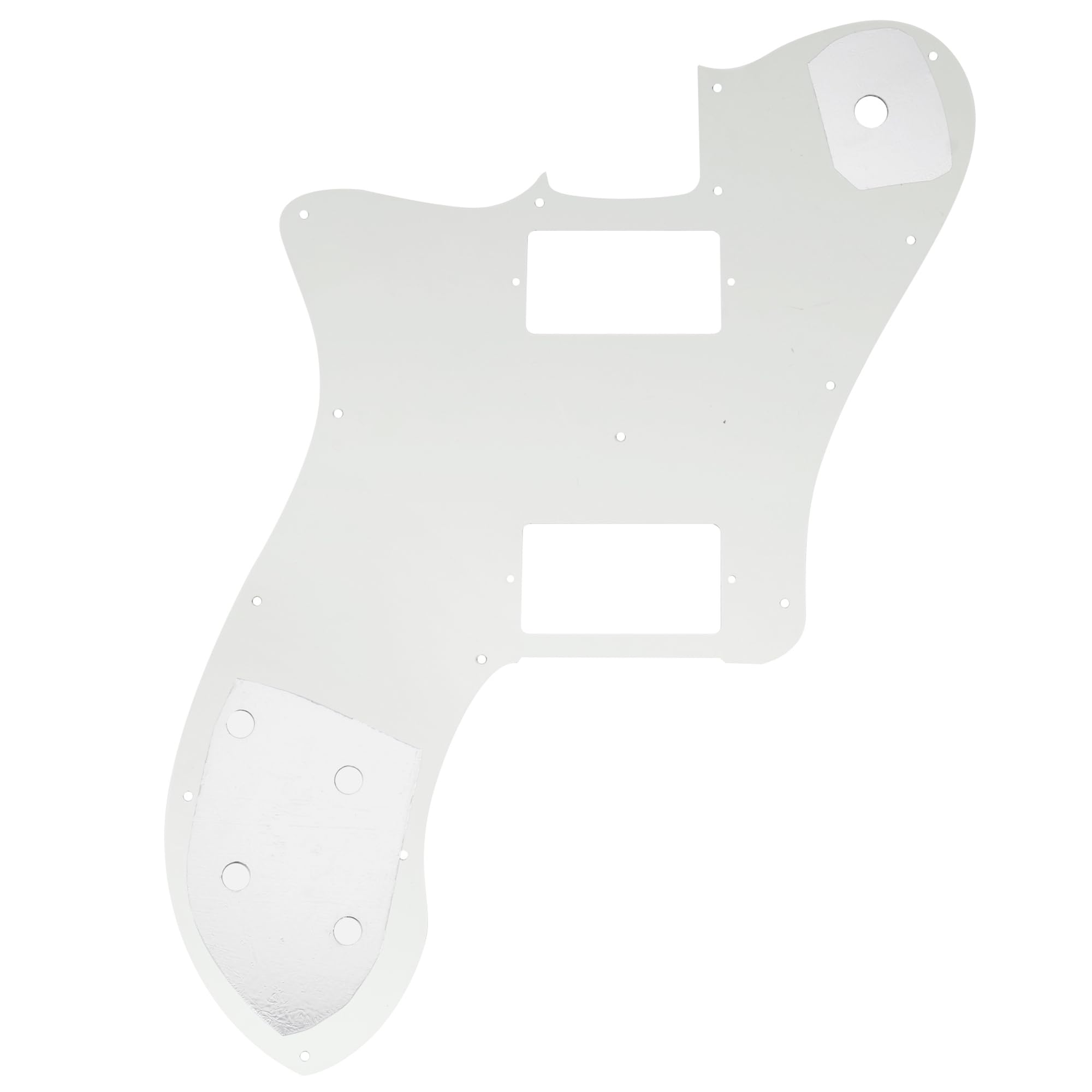 Musiclily Pro 15 Holes Covered HH Guitar Pickguard for Mexico Fender 72 Tele Deluxe Style Electric Guitar, 3Ply Aged White
