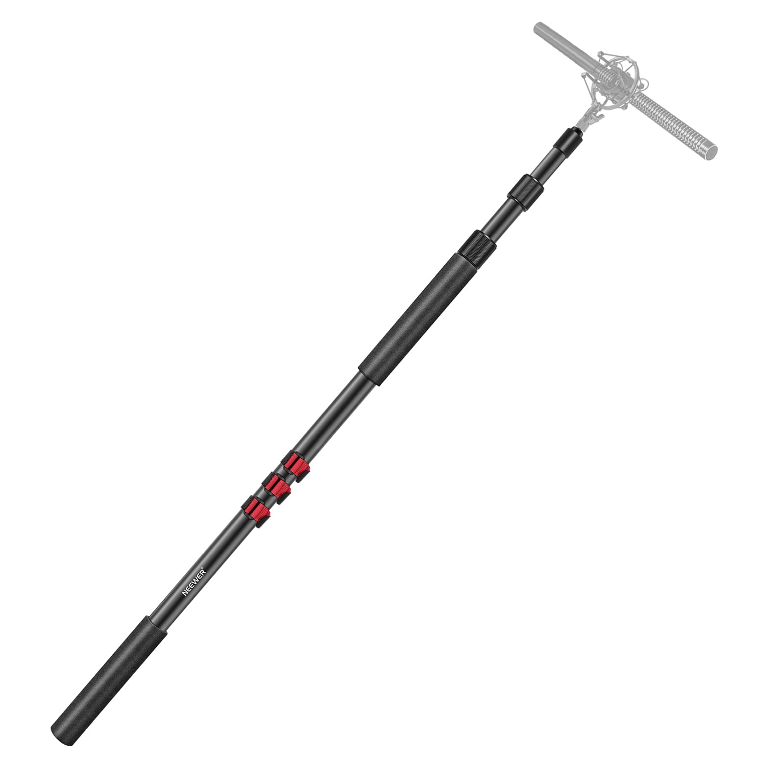 Neewer Nw-7000 Microphone Boom Arm, 3 Section Extendable Handheld Mic Arm With 3/8'' & 3/8'' To 5/8'' Screw Adapter, 3Ft To 8Ft