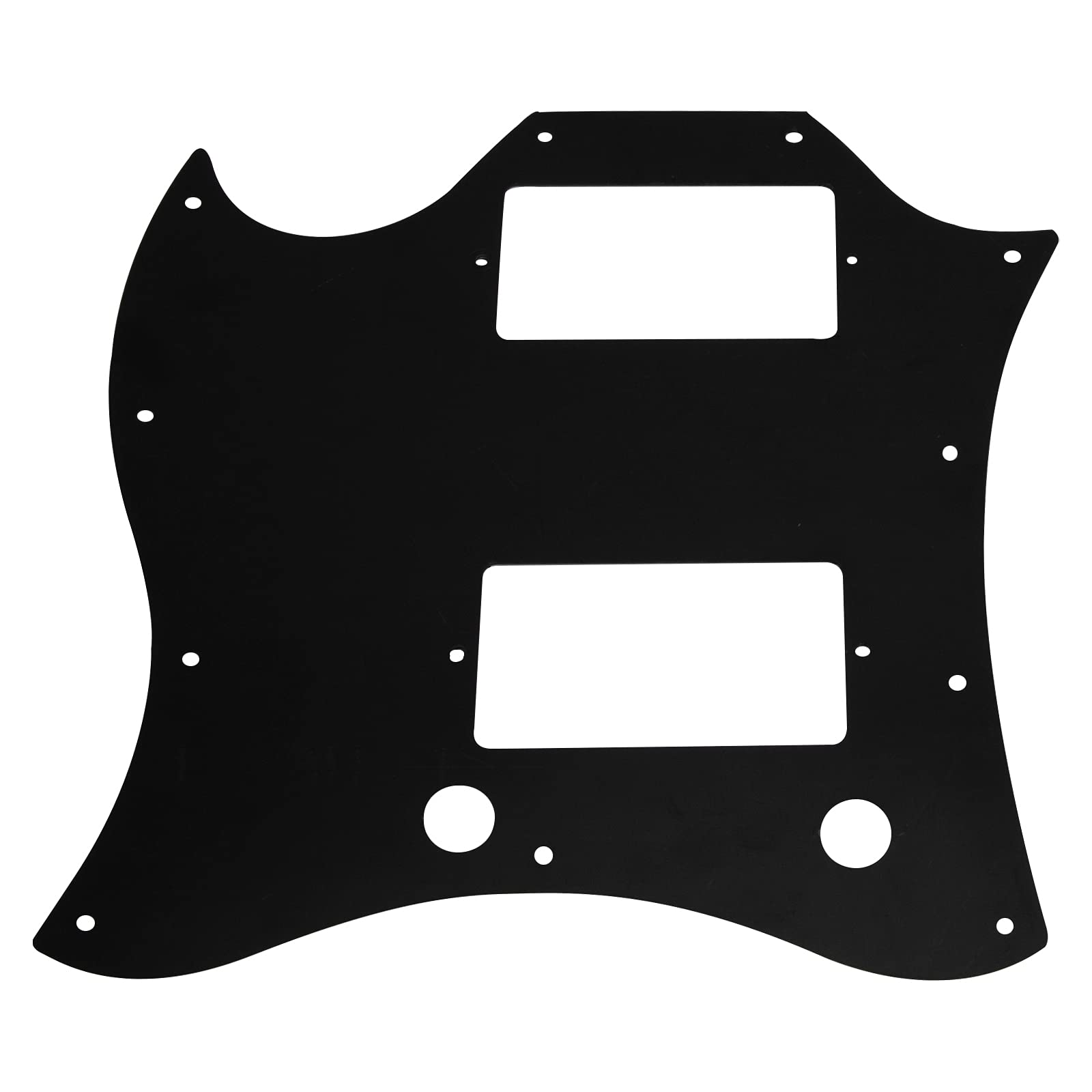1Pcs Yootones 3Ply White Guitar Scratch Plate Full Face Compatible with SG Standard Style Guitar Pickguard (3Ply Black)