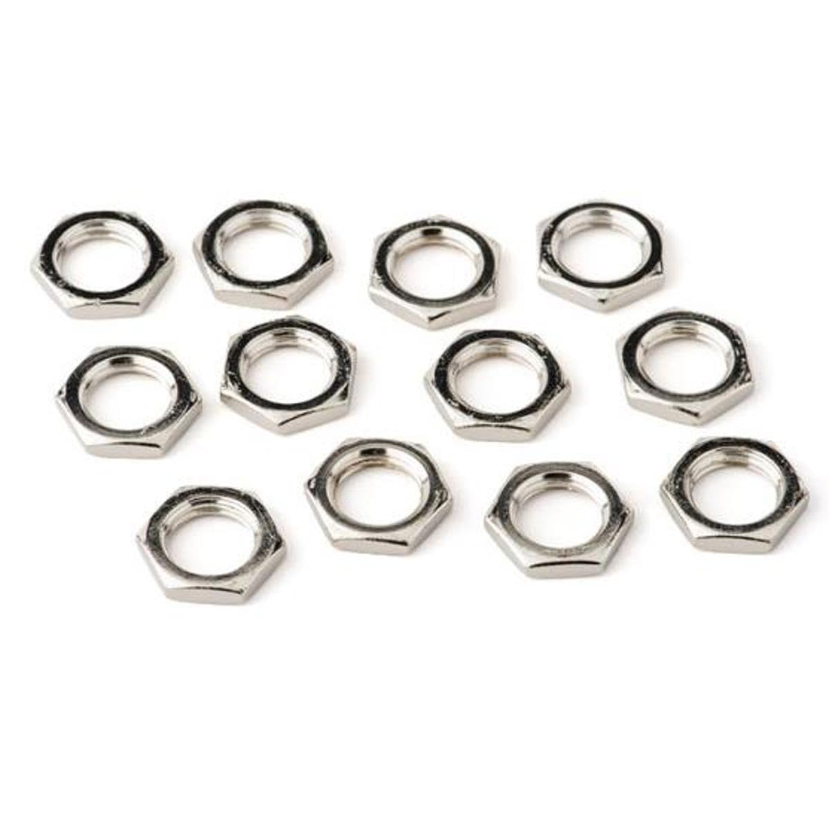 Amplifier Jack Nuts, Hex 7/16-20 X 1/8, Nickel (12)