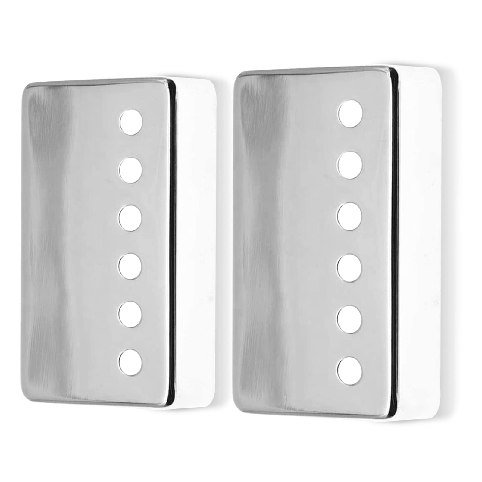 Cheerock 2Pcs Chrome Guitar Humbucker Covers, 50/52Mm Silver Pickup Covers Set For Enhanced Sound, Fits Most Epiphone Les Paul &