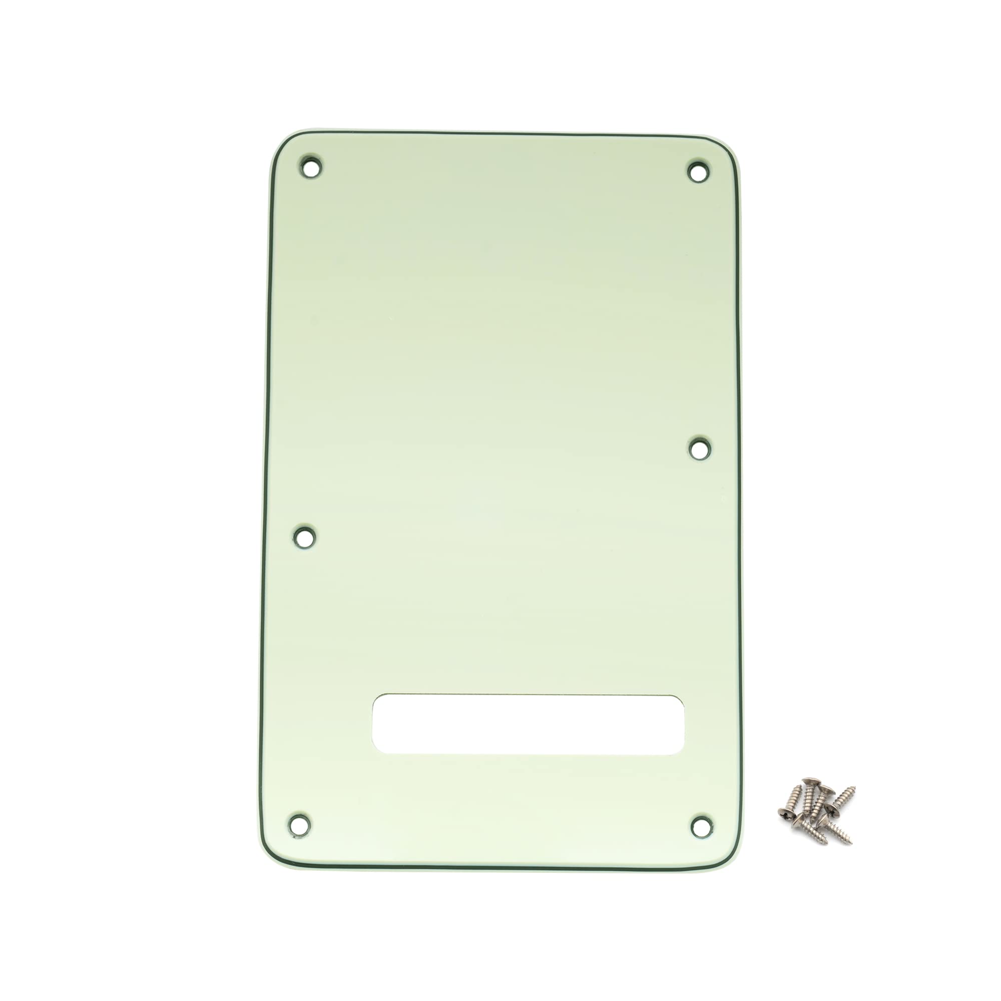 Musiclily 6 Holes Guitar Back Plate Cavity Cover Pickguard For Fender Standard Stratocaster Strat St Modern Style, 3Ply Mint