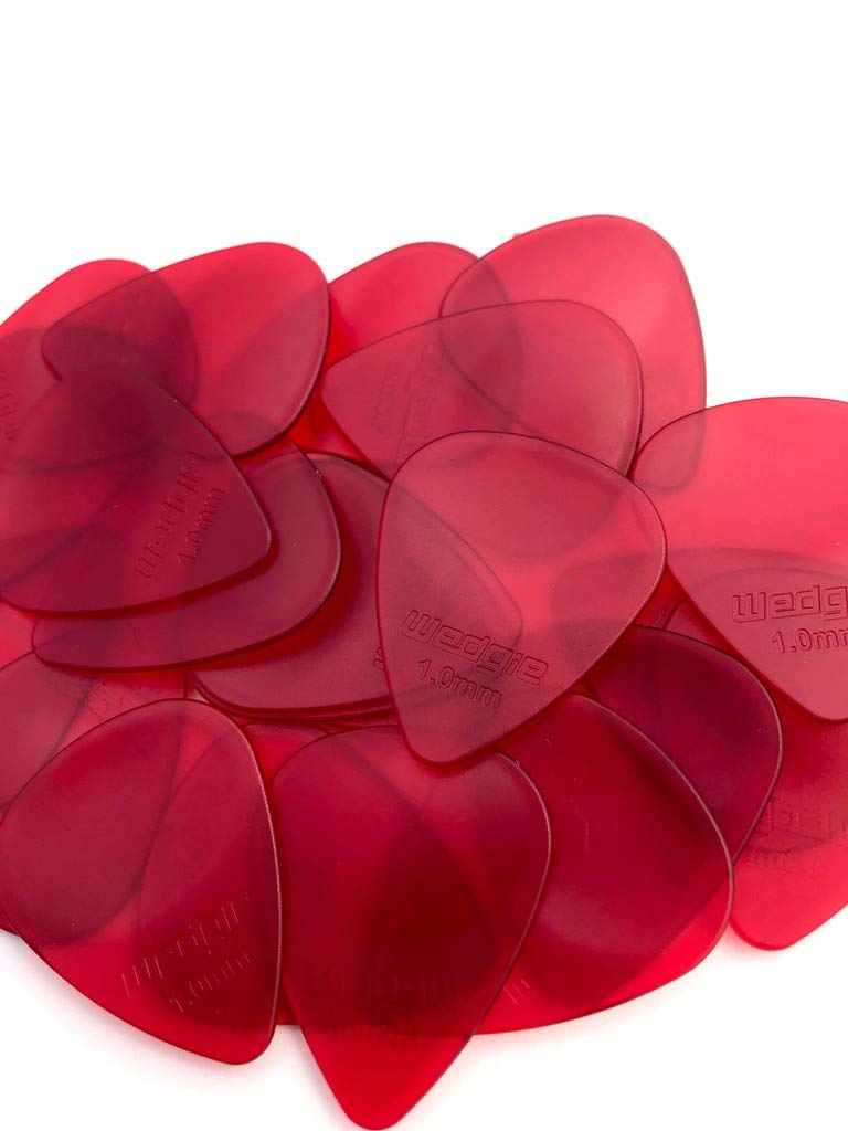 Wedgie WCPP100 1.00mm Wedgie Clear Pick 12 Pack, Red