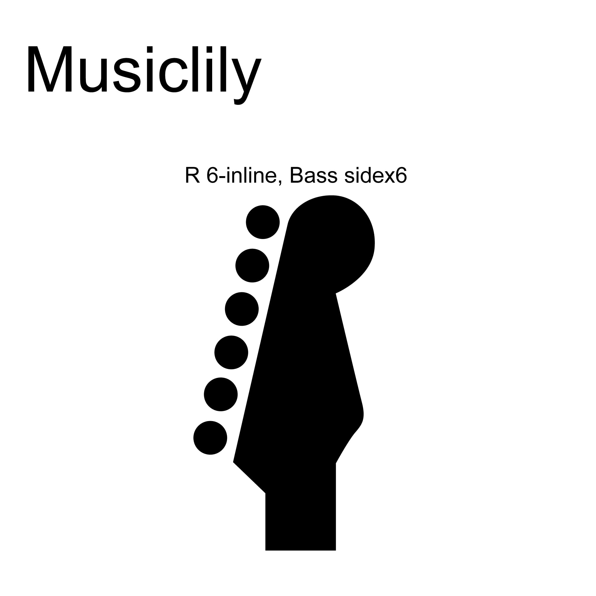 Musiclily Pro 6 inline Sealed Guitar Tuners Tuning Pegs Keys Machines Heads for Fender Stratocaster Strat or Telecaster Tele Sty