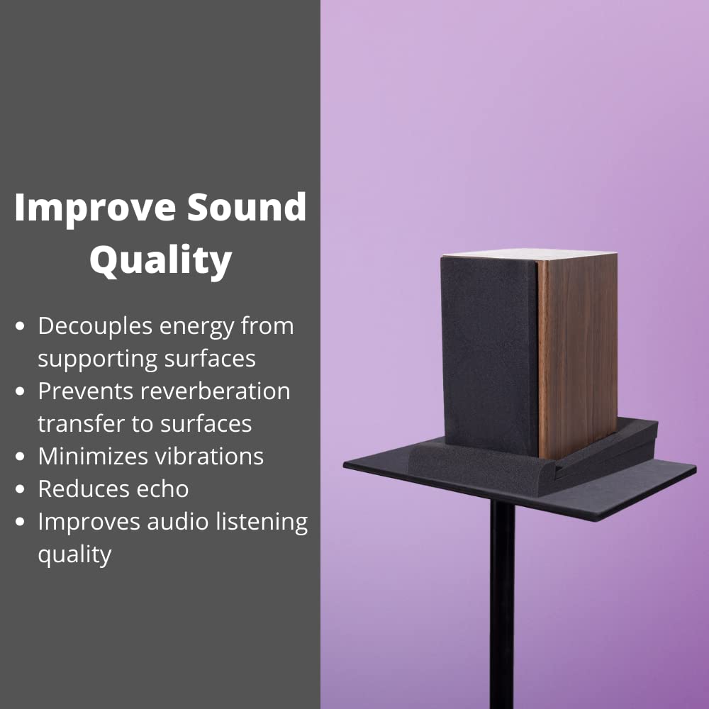 TRUE NORTH Studio Monitor Isolation Pads Pair (6.5-8 Inch Speaker Isolation Pads) - Studio Monitor Pads - Sound Pads - Bookshelf