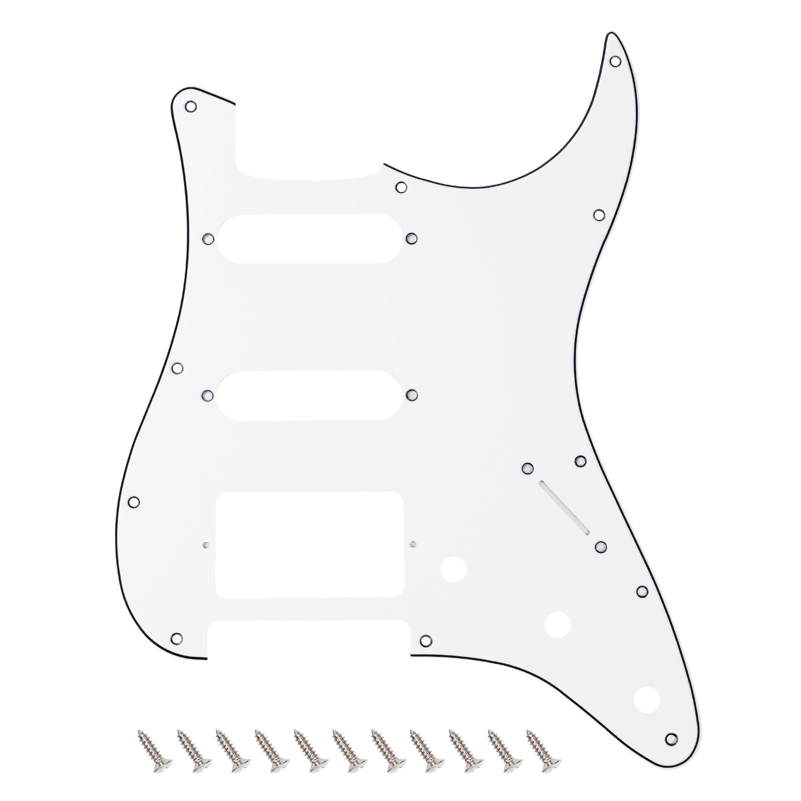 Banworks 3 Ply Strat Hss Pickguard 11-Hole Electric Guitar Pickguard Ssh Scratch Plate For Usa/Mexican Fender Modern Style Stand