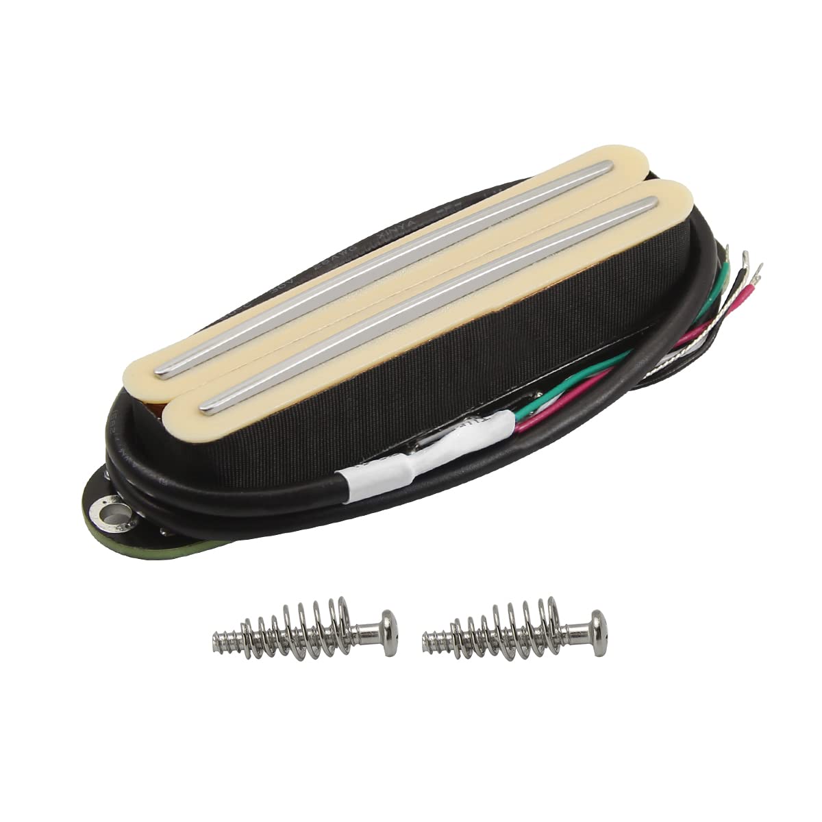 FLEOR Dual Hot Rail Humbucker Single-Coil-Sized Guitar Humbucker Pickup(6-7K), Cream