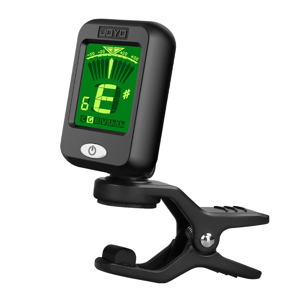 JOYO Clip on Tuner Digital Electronic Tuner for Guitar, Bass, Ukulele, Violin, Mandolin, Banjo Acoustics Calibration Tuner (JT-0