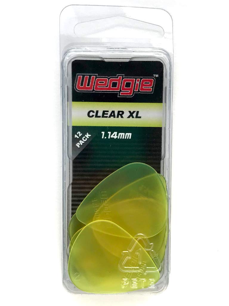 Wedgie WCPP114 1.14mm Wedgie Clear Pick 12 Pack, Yellow