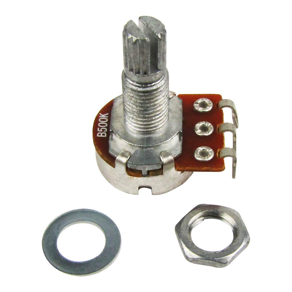 FLEOR 2pcs Small Size Guitar Pots 18mm Split Shaft B500K Potentiometers Linear Taper