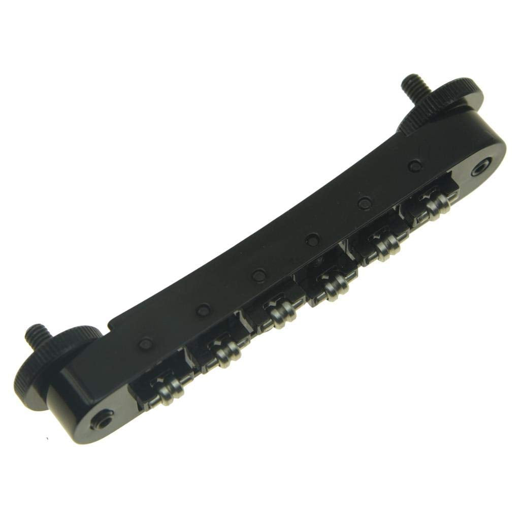 Dopro Black Guitar Roller Saddle Bridge Tune-O-Matic Bridge For USA Les Paul,SG,ES Dot,Gretsch Bigsby T-O-M with M4 Posts