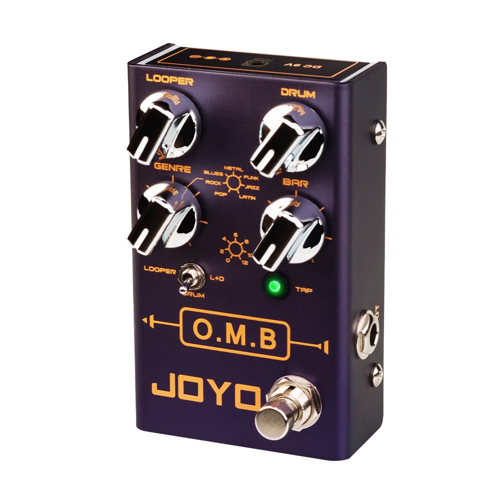JOYO Looper Drum Machine Pedal (Looper Cycle Recording/Drum Machine) for Electric Guitar Effect (O.M.B R-06)