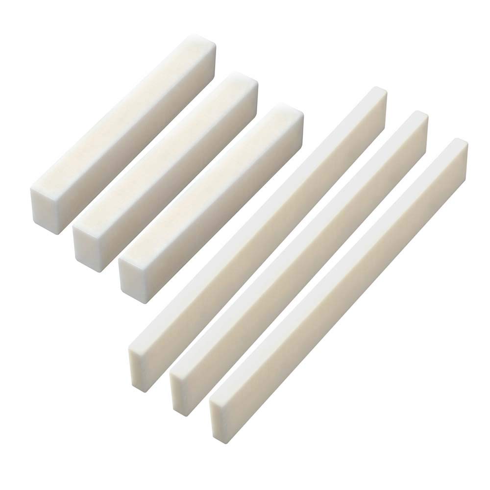Set Of 3 Pcs Blank Bone Saddle And 3 Pcs Bone Nut Blank For Accoustic Classical Guitar