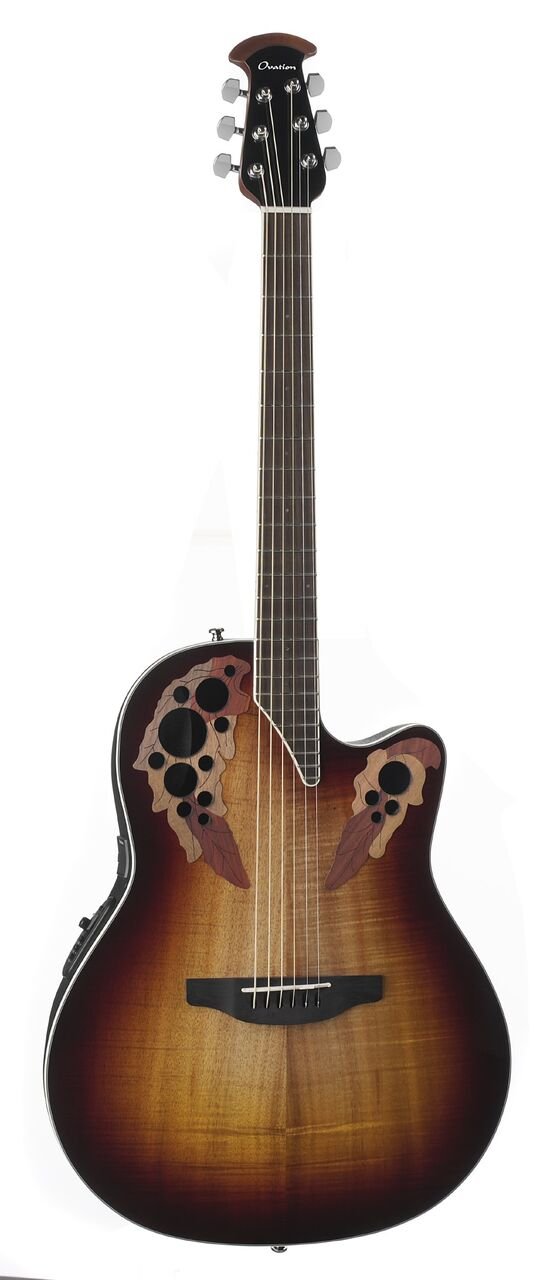 Ovation Celebrity Elite Plus Figured Koa Top Acoustic-Electric Guitar, Koa Burst