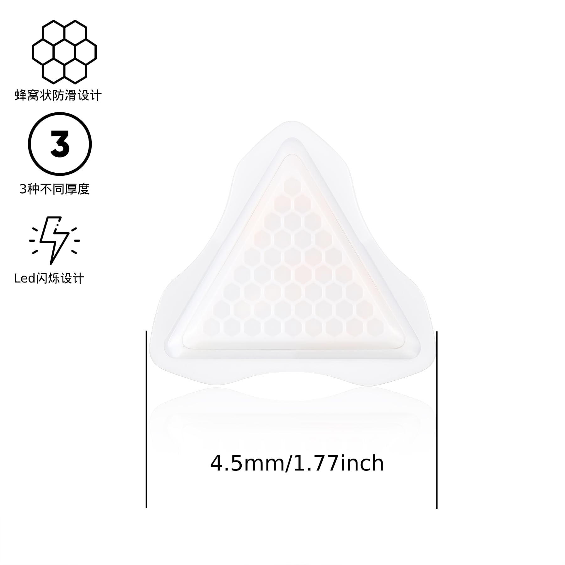 Auto Glowing LED Guitar Pick, Non-slip honeycomb touch, 3 Thickness Options for Electric Guitar,Bass Guitar Picks,White Light, X
