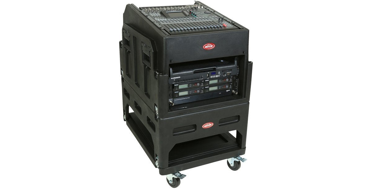 Skb Mighty Gig Rig With 14U Top 6U Front Rack, Built-In Pedestal, Optional Rear Rack Rails