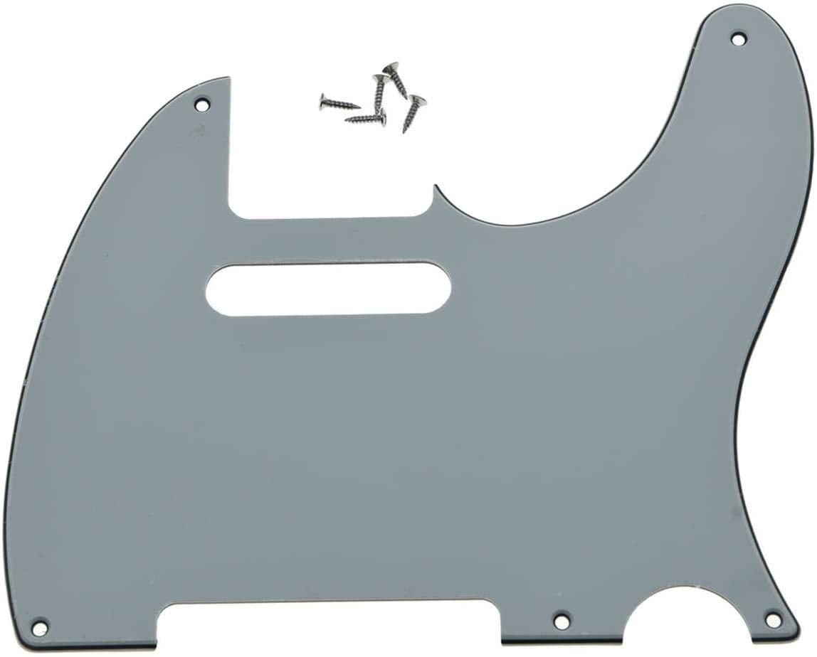 Dopro 5 Hole Vintage Tele Guitar Pickguard Scratch Plate for USA/Mexican FD Telecaster White 3 Ply