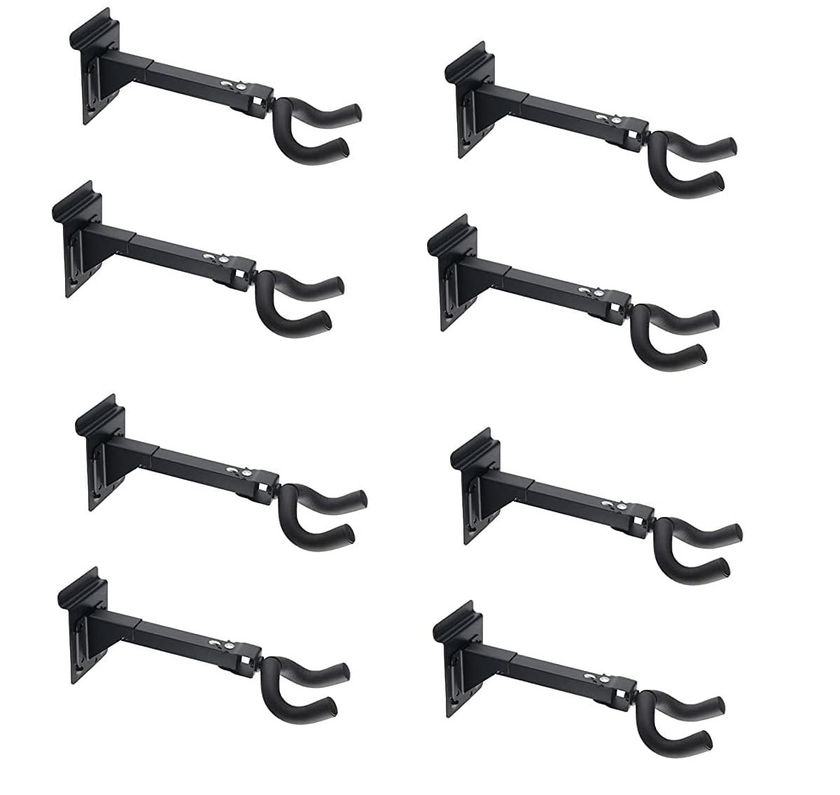 Guitar Hanger Wall Mount Guitar Hangers Hooks Holder (8 Pieces) Adjustable Black Hook Stand Wall Mount For Acoustic Electric Bas