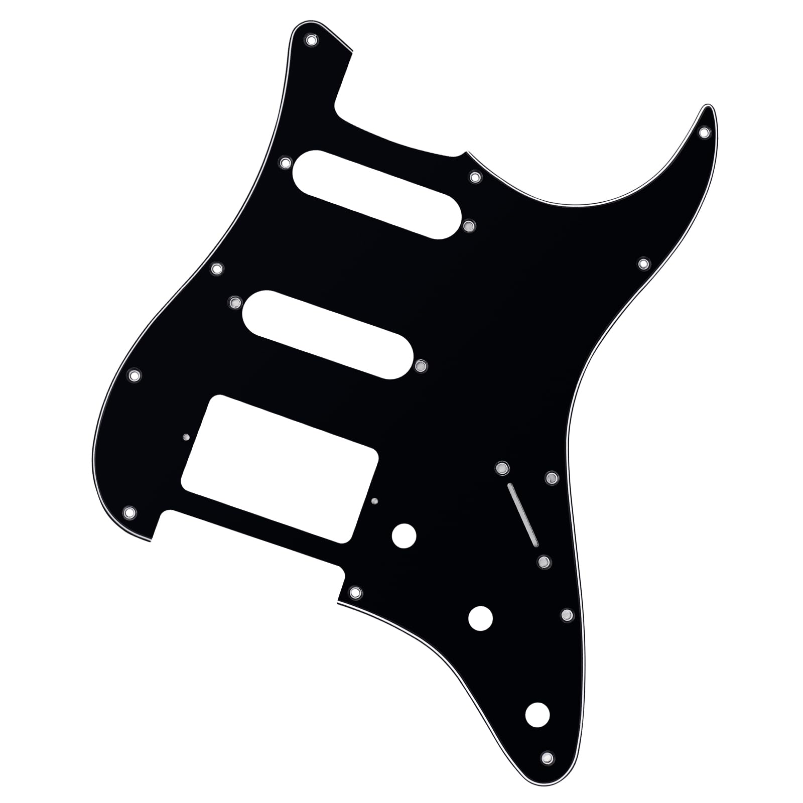 Banworks 3 Ply Strat HSS Pickguard 11-Hole Electric Guitar Pickguard SSH Scratch Plate for USA/Mexican Fender Modern Style Stand