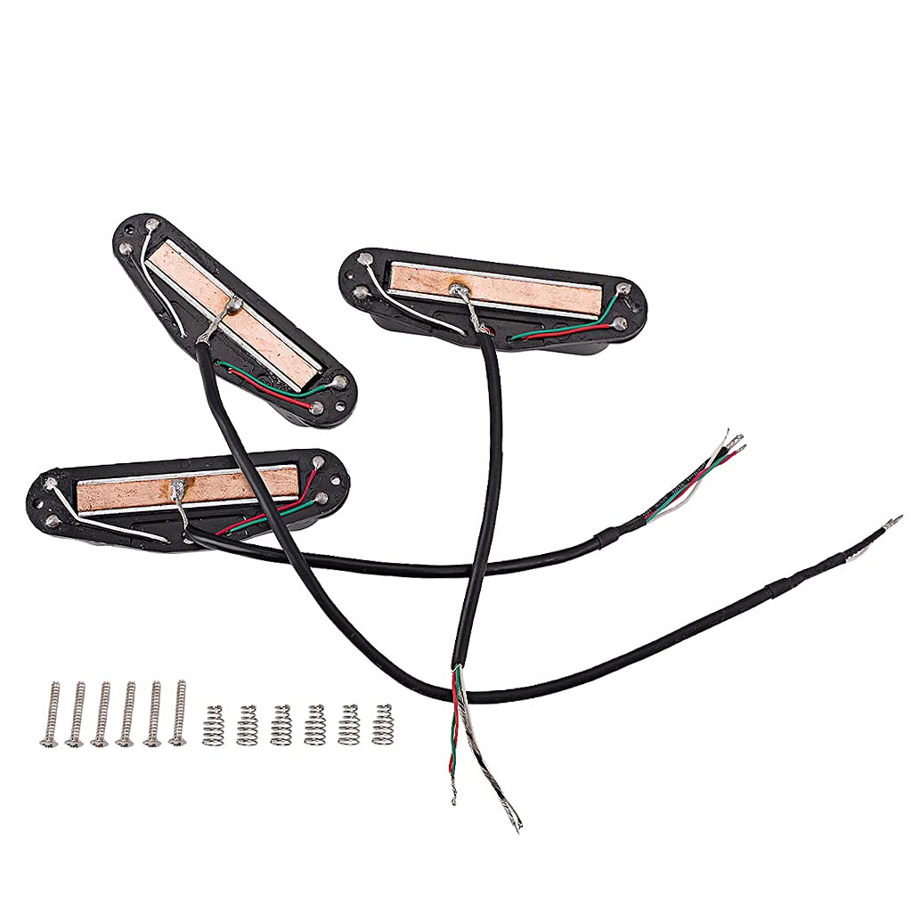 Alnicov 3PCS Guitar Mini humbucker Pickups,Neck Middle Bridge SSS Pickups Set for Strat ST Style Guitar Accessory Parts,Black