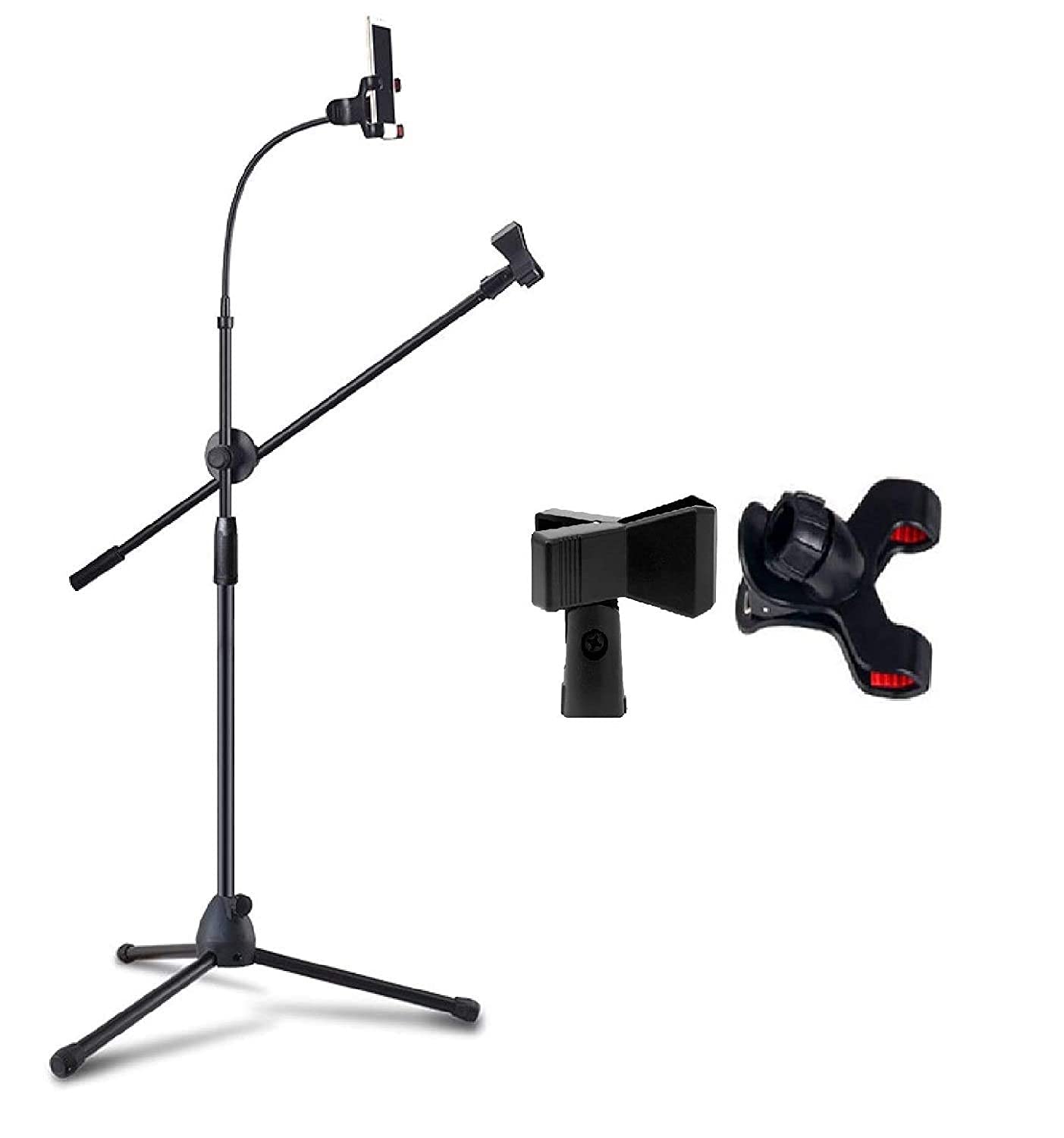 Corslet Mike Stand Heavy Duty Adjustable Dual Microphone Stand Singing Condenser Mic Stan Condenser Microphone Stand for Studio 