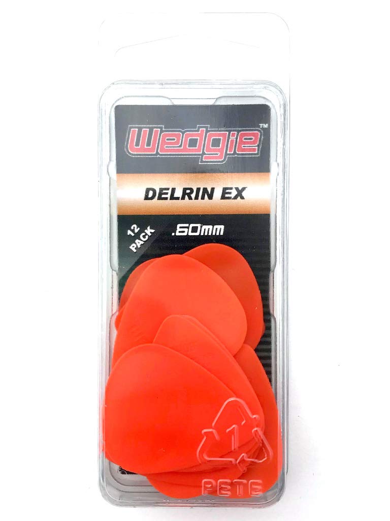 Wedgie WDPP60 0.60mm Wedgie Delrin Pick, 12 Pack, Orange