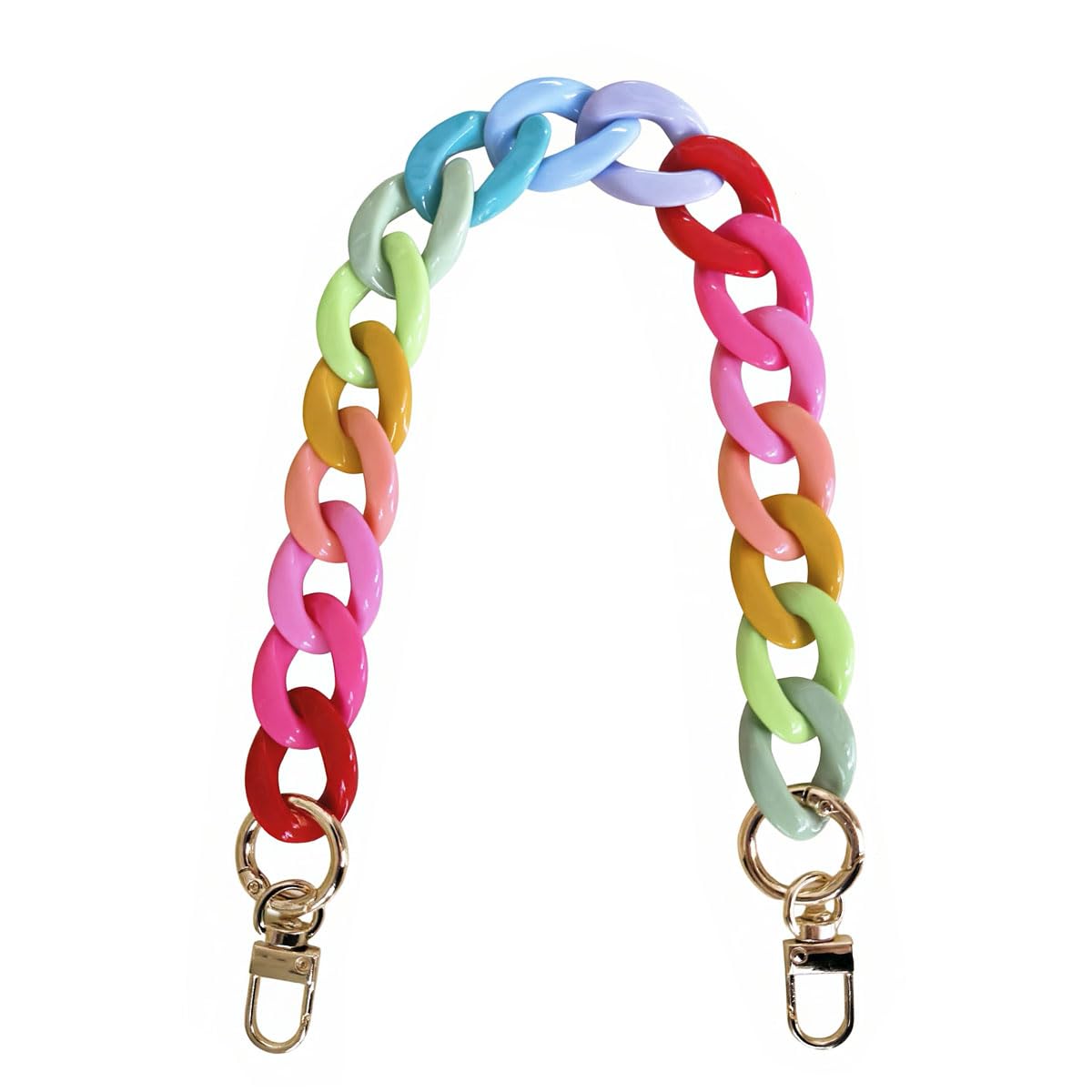 Hongvarey Acrylic Chain Strap for Women Handbag,Purse Chain Strap Replacement,Bag DIY Chain Accessories-Red Colorful 39CM